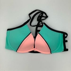 New Victoria’s Secret PINK Strappy Back Push Up Swim Bikini Top - Large